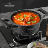 Oală Swiss Haus SH-MC24B, 4,3 l, 24 cm, acoperire ceramică Sapphire, cuptor până la 220 °C, plită cu inducție, negru