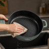 Oală joasă Swiss Haus Zurich Luxury Collection SH-ZLC28G, 28 cm, 4,2 l, acoperire ceramică Sapphire, cuptor până la 220 °C, inducție, mentă/grafit