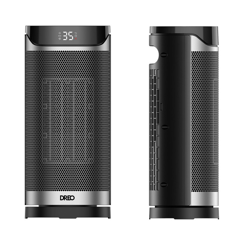 Încălzitor cu ventilator DREO Solaris 619, 2000 W, 20 m², PTC, 5 moduri de funcționare, 8 niveluri de protecție, cronometru, telecomandă, rotire la 70°, 5–35 °C, Negru/gri