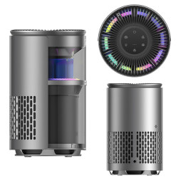 Purificator de aer DREO 530AS, 25 m², 221 m³/h, aspirație la 360°, True HEPA, Wi-Fi, cronometru, ultra silențios, senzor de calitate a aerului, negru