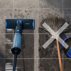 Mop electric Philips OneUp 3000 XV3101/01, 50 min, 50 m², 312/270 ml, cap rotativ la 360°, indicator LED, încărcare USB-C, albastru