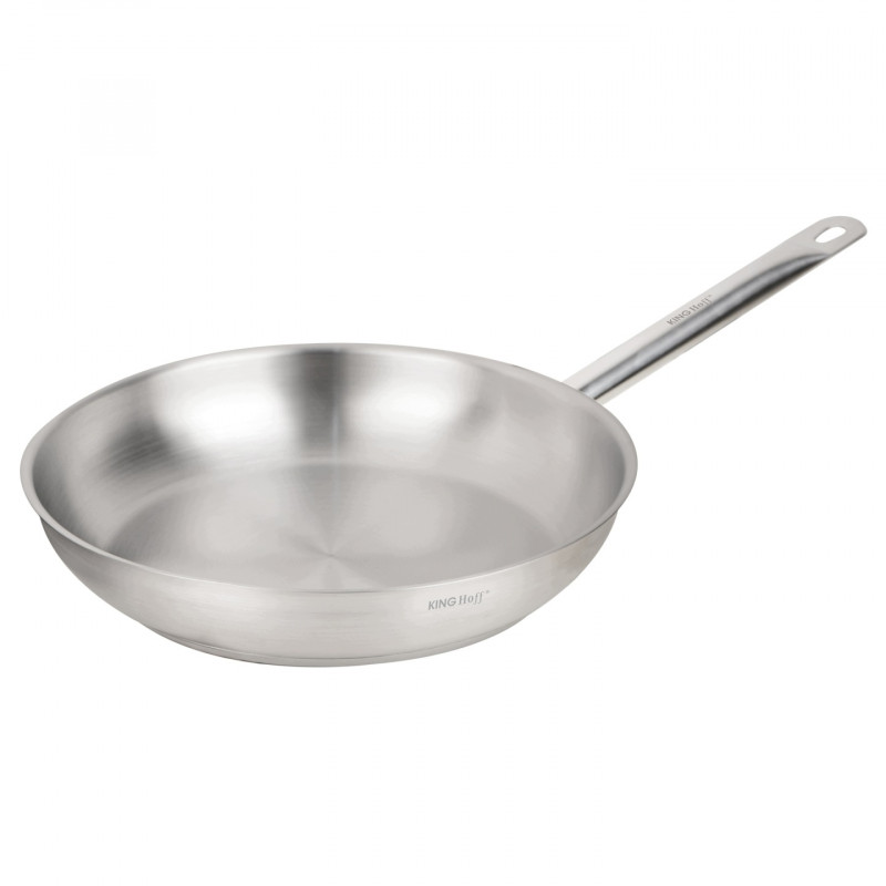 Tigaie Kinghoff KH 2019, Otel inoxidabil - 21CT, 24 cm, Uz casnic si profesional, Cuptor pana la 240°C, Toate plitele inclusiv inductie, Argintiu