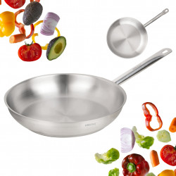 Tigaie Kinghoff KH 2019, Otel inoxidabil - 21CT, 24 cm, Uz casnic si profesional, Cuptor pana la 240°C, Toate plitele inclusiv inductie, Argintiu