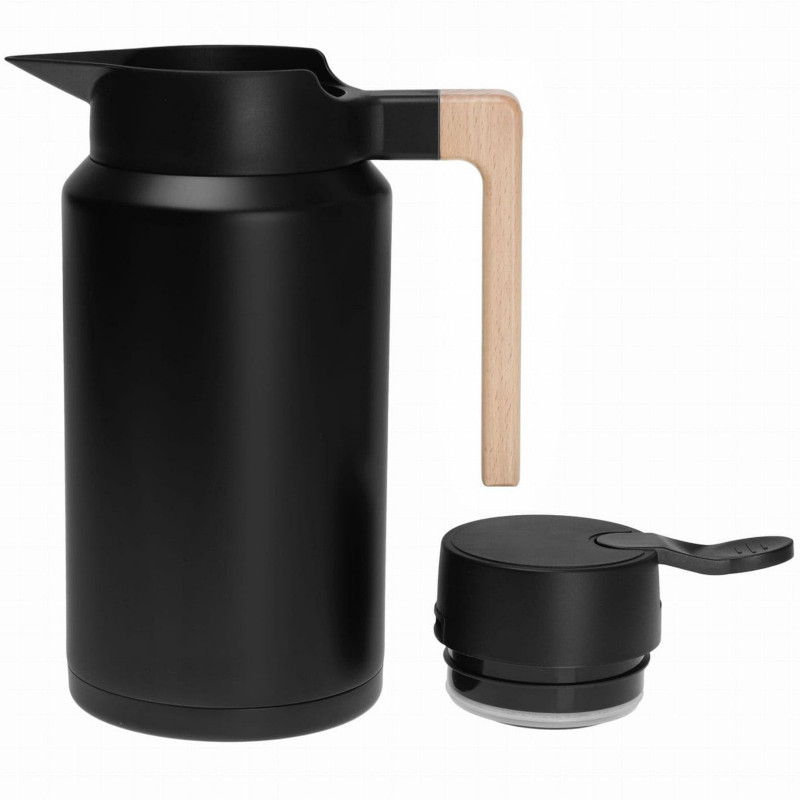 Termos Klausberg KB 7611, 2 l, izolație sub vid, cu pereți dubli, capac etanș, oțel inoxidabil, fără BPA, negru