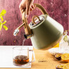 Ceainic cu fluier Klausberg KB 9062, 2,5 l, oțel inoxidabil, mâner care nu se încălzește, compatibil cu plitele cu inducție, verde
