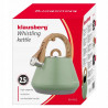 Ceainic cu fluier Klausberg KB 9062, 2,5 l, oțel inoxidabil, mâner care nu se încălzește, compatibil cu plitele cu inducție, verde