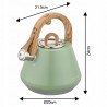 Ceainic cu fluier Klausberg KB 9062, 2,5 l, oțel inoxidabil, mâner care nu se încălzește, compatibil cu plitele cu inducție, verde