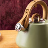 Ceainic cu fluier Klausberg KB 9062, 2,5 l, oțel inoxidabil, mâner care nu se încălzește, compatibil cu plitele cu inducție, verde
