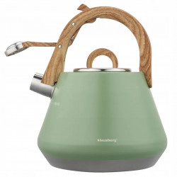 Ceainic cu fluier Klausberg KB 9062, 2,5 l, oțel inoxidabil, mâner care nu se încălzește, compatibil cu plitele cu inducție, verde
