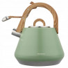 Ceainic cu fluier Klausberg KB 9062, 2,5 l, oțel inoxidabil, mâner care nu se încălzește, compatibil cu plitele cu inducție, verde