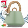 Ceainic cu fluier Klausberg KB 9062, 2,5 l, oțel inoxidabil, mâner care nu se încălzește, compatibil cu plitele cu inducție, verde
