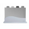 Set de 4 tăvi de tăiat cu suport Kinghoff KH 1743, utilizabile pe ambele fețe, rezistente la temperaturi de până la 130 °C, fără absorbție a mirosurilor, antiderapante, multicolore