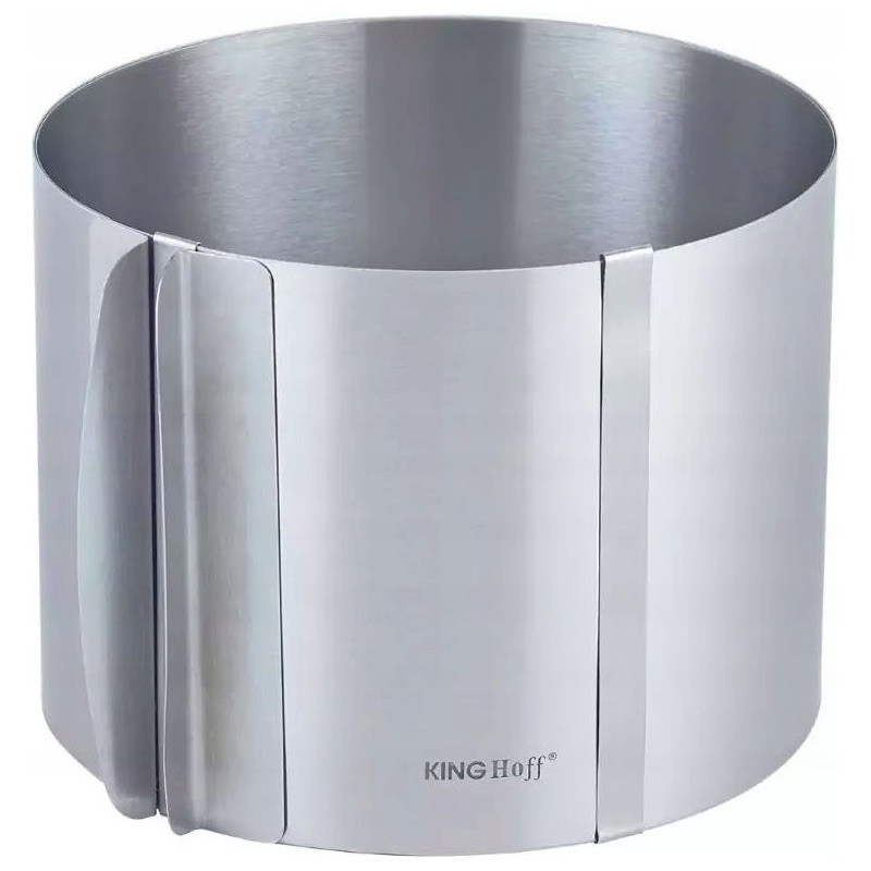 Formă reglabilă pentru prăjituri Kinghoff KH 1792, 16-30 cm, oțel inoxidabil, finisaj satinat, argintiu