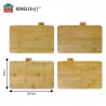 Set de 4 tăvi de tăiat cu suport Kinghoff KH 2010, 28,5 x 20 cm, marcate, din bambus, negru