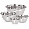 Set de 4 boluri pentru amestecare și servire Kinghoff KH 2059, 18-26 cm, oțel inoxidabil, margine largă, argintiu