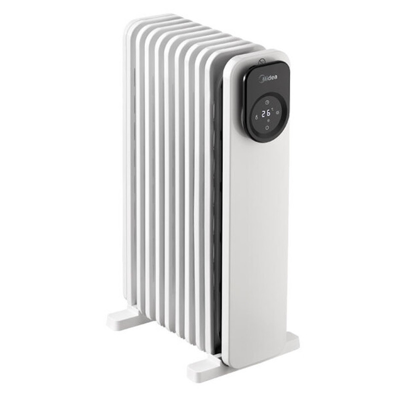 Radiator cu ulei Midea MHO2009RCPW, 2000 W, 20 m², 9 aripioare, 3 trepte de încălzire, afișaj LED, temporizator, alb