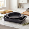 Set de 3 vase de copt Swiss Haus SH-3BSB, oțel carbon, LFGB, acoperire ceramică Sapphire, cuptor până la 230 °C, negru
