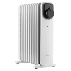 Radiator cu ulei Midea MHO2311MCPW, 2300 W, 20 m², 11 lamele, 3 trepte, termostat manual, cronometru, alb