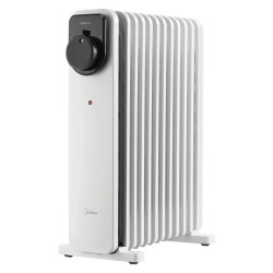 Radiator cu ulei Midea MHO2311MCPW, 2300 W, 20 m², 11 lamele, 3 trepte, termostat manual, cronometru, alb