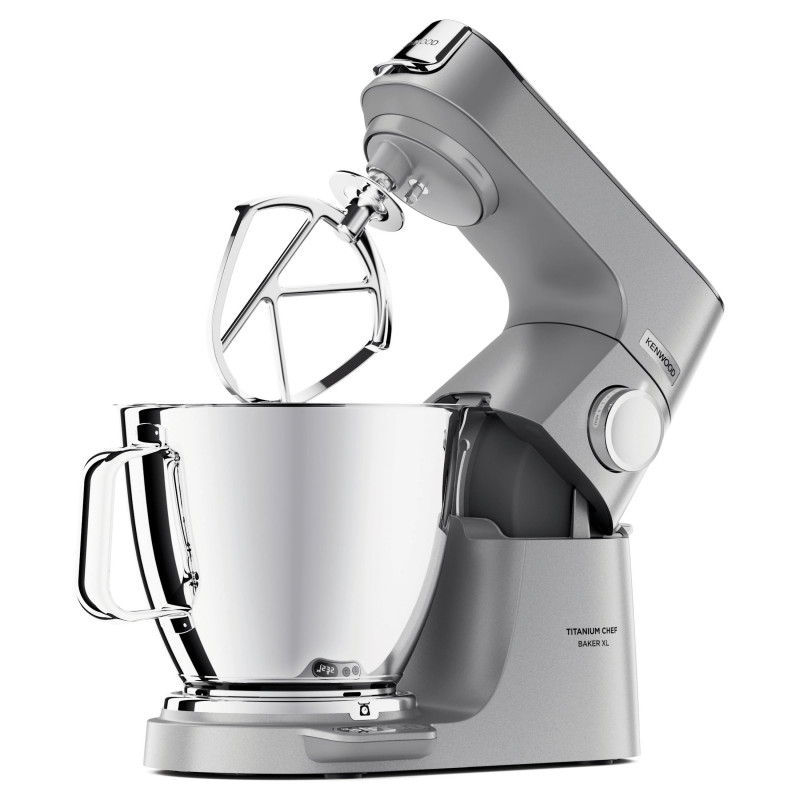 Mixer planetar Kenwood Chef Baker XL KVL85.004SI, 1200 W, 2 boluri de 5/7 l, Comanda electronica, Functie pulse, EasyWeigh™, Argintiu