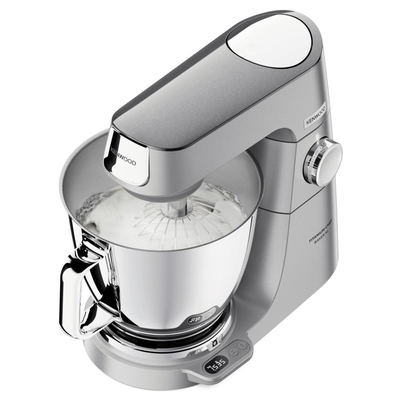 Mixer planetar Kenwood Chef Baker XL KVL85.004SI, 1200 W, 2 boluri de 5/7 l, Comanda electronica, Functie pulse, EasyWeigh™, Argintiu