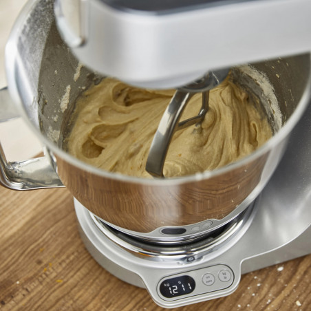 Mixer planetar Kenwood Chef Baker XL KVL85.004SI, 1200 W, 2 boluri de 5/7 l, Comanda electronica, Functie pulse, EasyWeigh™, Argintiu