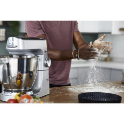 Mixer planetar Kenwood Chef Baker XL KVL85.004SI, 1200 W, 2 boluri de 5/7 l, Comanda electronica, Functie pulse, EasyWeigh™, Argintiu
