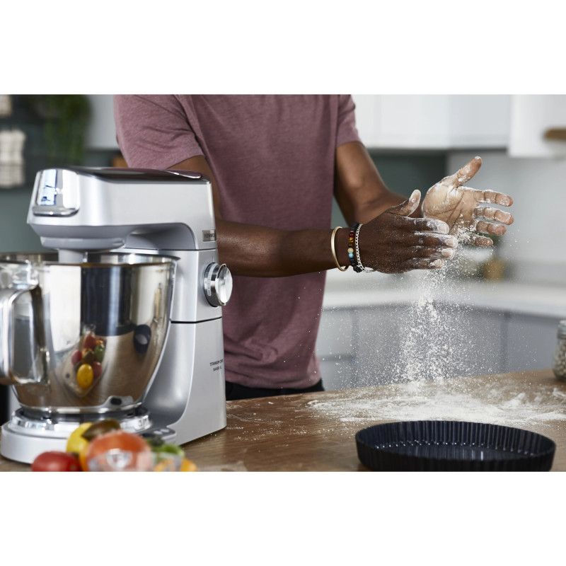 Mixer planetar Kenwood Chef Baker XL KVL85.004SI, 1200 W, 2 boluri de 5/7 l, Comanda electronica, Functie pulse, EasyWeigh™, Argintiu
