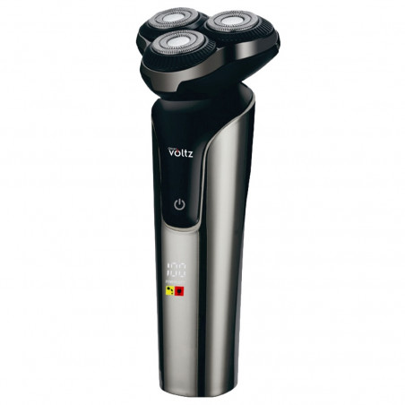 Aparat de ras cu baterie Oliver Voltz OV51814D, 5 W, 60 min, sistem de ras flotant cu trei capete, ecran LCD, 1200 mAh, Type-C, argintiu/negru