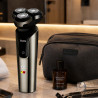 Aparat de ras cu baterie Oliver Voltz OV51814D, 5 W, 60 min, sistem de ras flotant cu trei capete, ecran LCD, 1200 mAh, Type-C, argintiu/negru