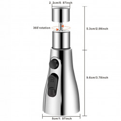 Dus pentru baterie sanitara Rosberg R57101B, 14,9 cm, Rotire la 360°, Argintiu