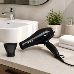 Uscător de păr Rosberg Premium RP51100T, 2000 W, 2 viteze, 3 niveluri, jet rece, duză concentratoare, negru