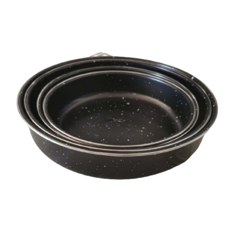 Set de 4 tăvi de copt Rosberg R51222MR, 24/26/30/32 cm, acoperire antiaderentă cu aspect de marmură, fără PFOA, negru