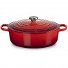 Tigaie din fontă Le Creuset 21179300602430, 30 cm, 6,2 l, Capac etanș pentru păstrarea aromelor, Cuptor până la 260 °C, Inducție, Roșu