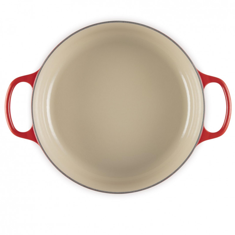 Tigaie din fontă Le Creuset 21179300602430, 30 cm, 6,2 l, Capac etanș pentru păstrarea aromelor, Cuptor până la 260 °C, Inducție, Roșu