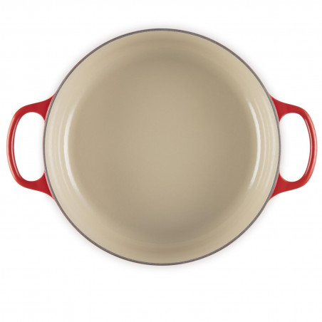 Tigaie din fontă Le Creuset 21179300602430, 30 cm, 6,2 l, Capac etanș pentru păstrarea aromelor, Cuptor până la 260 °C, Inducție, Roșu
