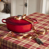 Tigaie din fontă Le Creuset 21179300602430, 30 cm, 6,2 l, Capac etanș pentru păstrarea aromelor, Cuptor până la 260 °C, Inducție, Roșu