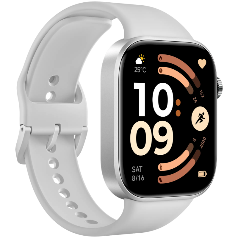 Ceas inteligent Xiaomi REDMI WATCH 6 M2523W1, ecran AMOLED de 2,07″, GPS, Bluetooth, rezistent la apă, argintiu