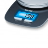 Cantar de bucatarie Beurer BF KS 25 LE, 1,2 l, 3 kg, Afisaj LCD, Functie TARA, Oprire automata, Negru/Argintiu