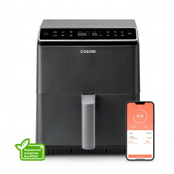 Friteuză cu aer cald Cosori Dual Blaze Pro CAF-P681S, 1700 W, 6,4 l, 12 programe, 360 ThermoIQ, elemente de încălzire duble, acoperire ceramică fără PFAS, negru