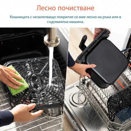 Friteuză cu aer cald Cosori Dual Blaze Pro CAF-P681S, 1700 W, 6,4 l, 12 programe, 360 ThermoIQ, elemente de încălzire duble, acoperire ceramică fără PFAS, negru