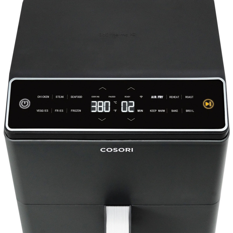 Friteuză cu aer cald Cosori Dual Blaze Pro CAF-P681S, 1700 W, 6,4 l, 12 programe, 360 ThermoIQ, elemente de încălzire duble, acoperire ceramică fără PFAS, negru
