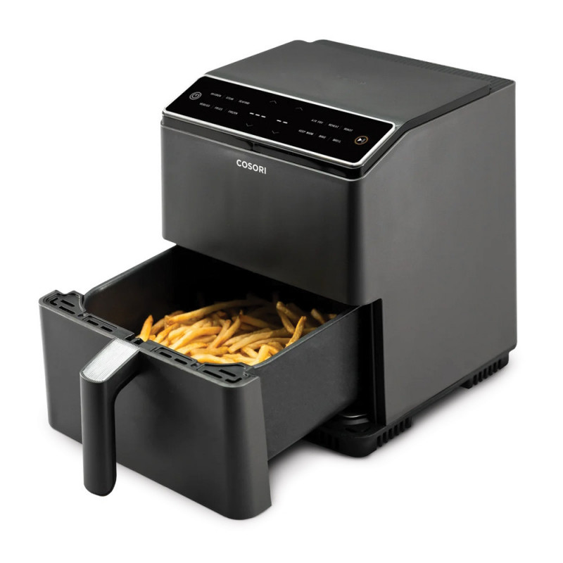Friteuză cu aer cald Cosori Dual Blaze Pro CAF-P681S, 1700 W, 6,4 l, 12 programe, 360 ThermoIQ, elemente de încălzire duble, acoperire ceramică fără PFAS, negru