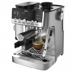 Aparat de cafea 2 în 1 Ninja Luxe Café Mini ES352EU, 1650 W, 9 bar, 250 g, 1,3 l, Barista Assist, 3 setări pentru spumă, 6 tipuri de espresso, oțel inoxidabil