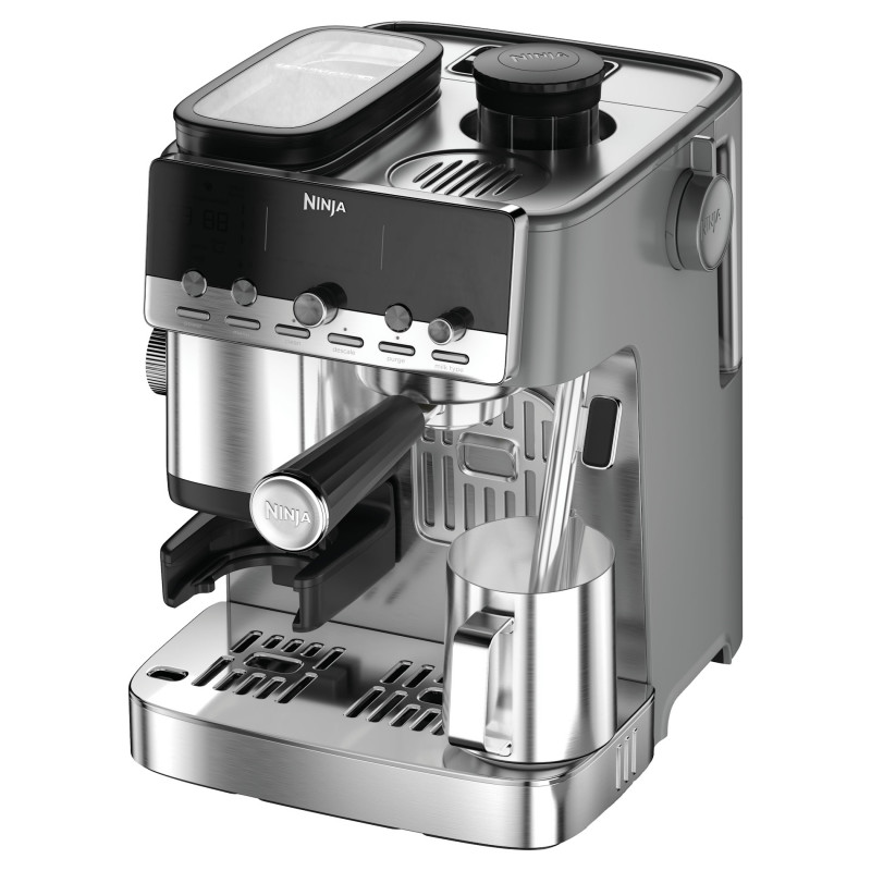 Aparat de cafea 2 în 1 Ninja Luxe Café Mini ES352EU, 1650 W, 9 bar, 250 g, 1,3 l, Barista Assist, 3 setări pentru spumă, 6 tipuri de espresso, oțel inoxidabil