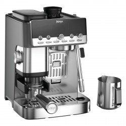 Aparat de cafea 2 în 1 Ninja Luxe Café Mini ES352EU, 1650 W, 9 bar, 250 g, 1,3 l, Barista Assist, 3 setări pentru spumă, 6 tipuri de espresso, oțel inoxidabil