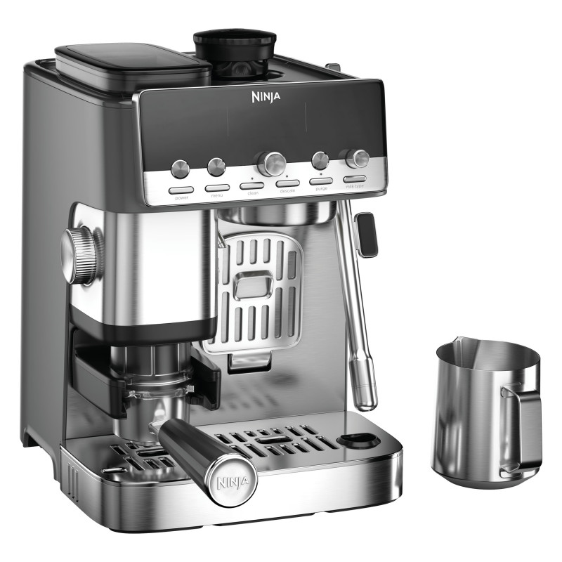 Aparat de cafea 2 în 1 Ninja Luxe Café Mini ES352EU, 1650 W, 9 bar, 250 g, 1,3 l, Barista Assist, 3 setări pentru spumă, 6 tipuri de espresso, oțel inoxidabil