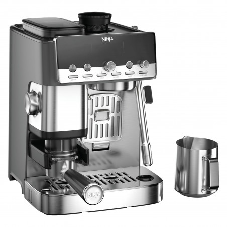 Aparat de cafea 2 în 1 Ninja Luxe Café Mini ES352EU, 1650 W, 9 bar, 250 g, 1,3 l, Barista Assist, 3 setări pentru spumă, 6 tipuri de espresso, oțel inoxidabil