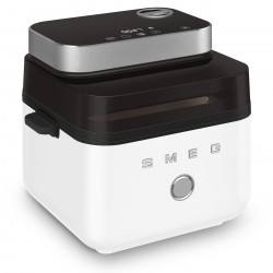 Friteuză cu aer cald Smeg Collezione AFC01WHMAU, 1450 W, 7,3 l, 40-200 °C, 7 programe, mod dublu, comandă tactilă, cronometru, LED, alb