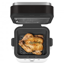 Friteuză cu aer cald Smeg Collezione AFC01WHMAU, 1450 W, 7,3 l, 40-200 °C, 7 programe, mod dublu, comandă tactilă, cronometru, LED, alb
